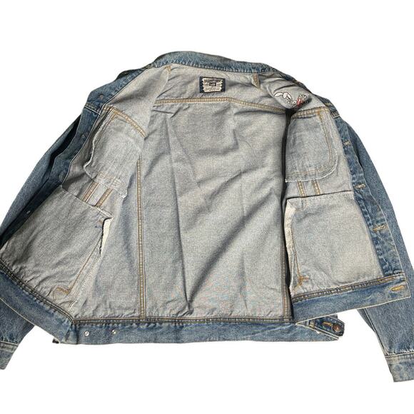 Vintage Lee Denim Trucker Jean Jacket Embroidered Betty Crocker Trix Bunny Sz XL - Picture 11 of 13